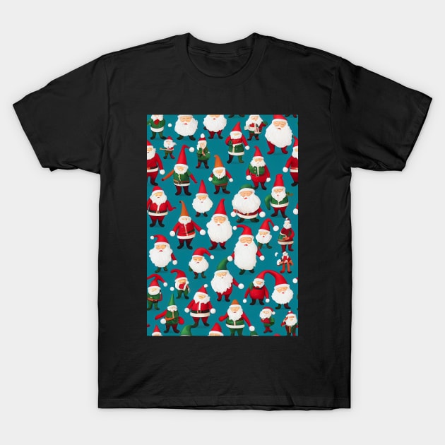 Christmas Seamless Pattern, Santa and Christmas Gnomes #6 T-Shirt by Endless-Designs